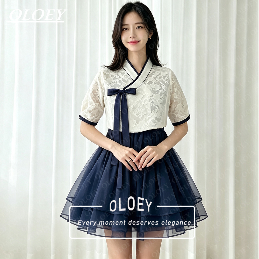 Hanbok Modern Set - أولوي طقم هانبوك أسود عصري قصير