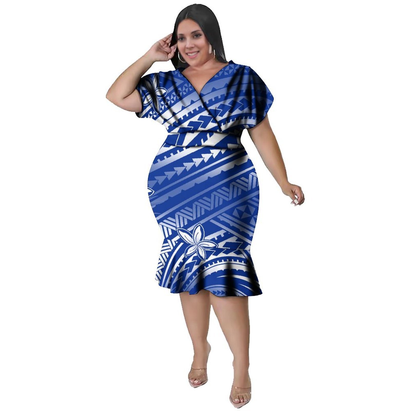 Ethnic Fabric - فستان نسائي بياقة على شكل V