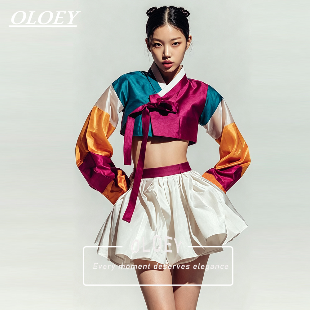 Hanbok Modern Set - أولوي طقم هانبوك قصير عصري باللون