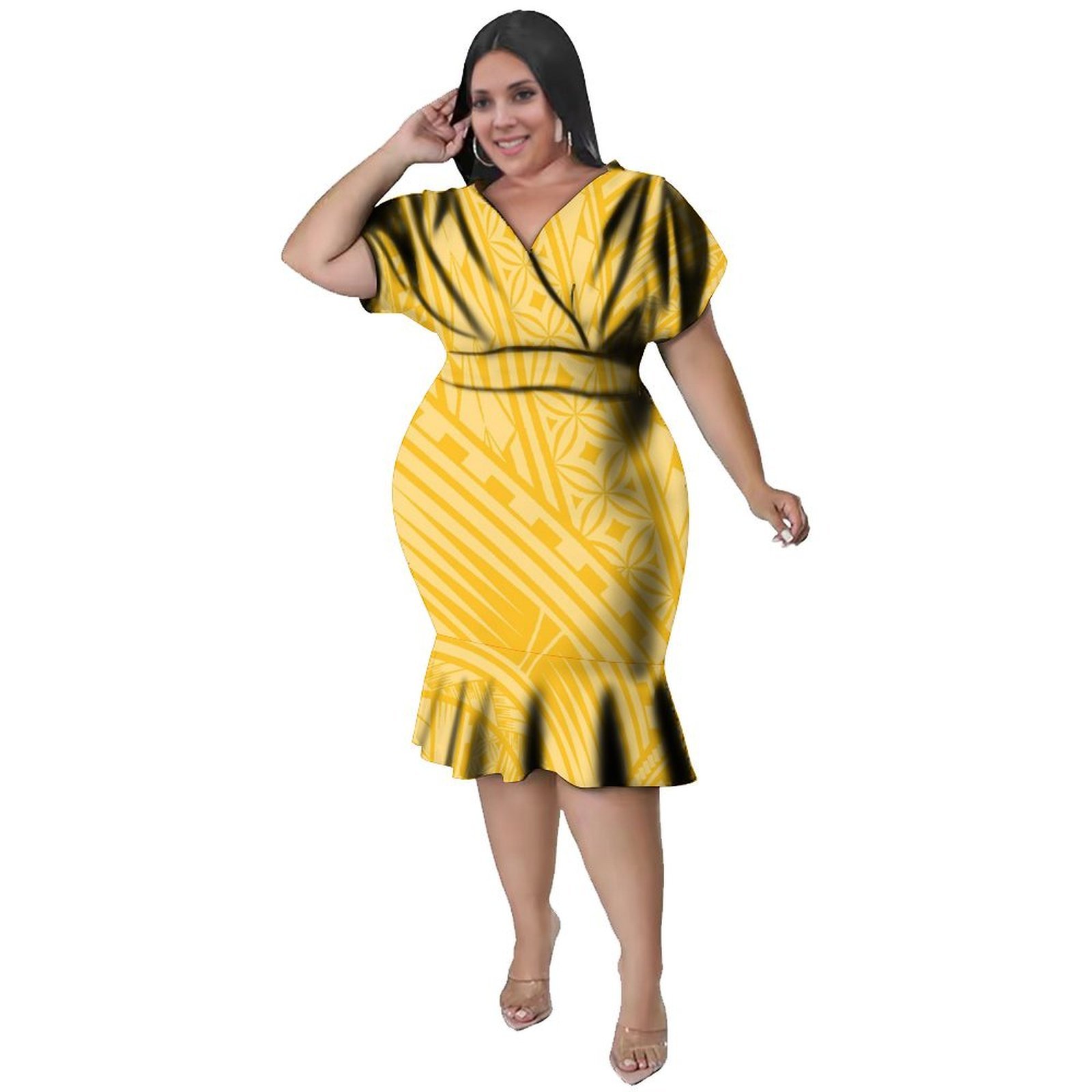 فستان نسائي بياقة على شكل V بأ - مراجعة Ethnic Fabric وسعره