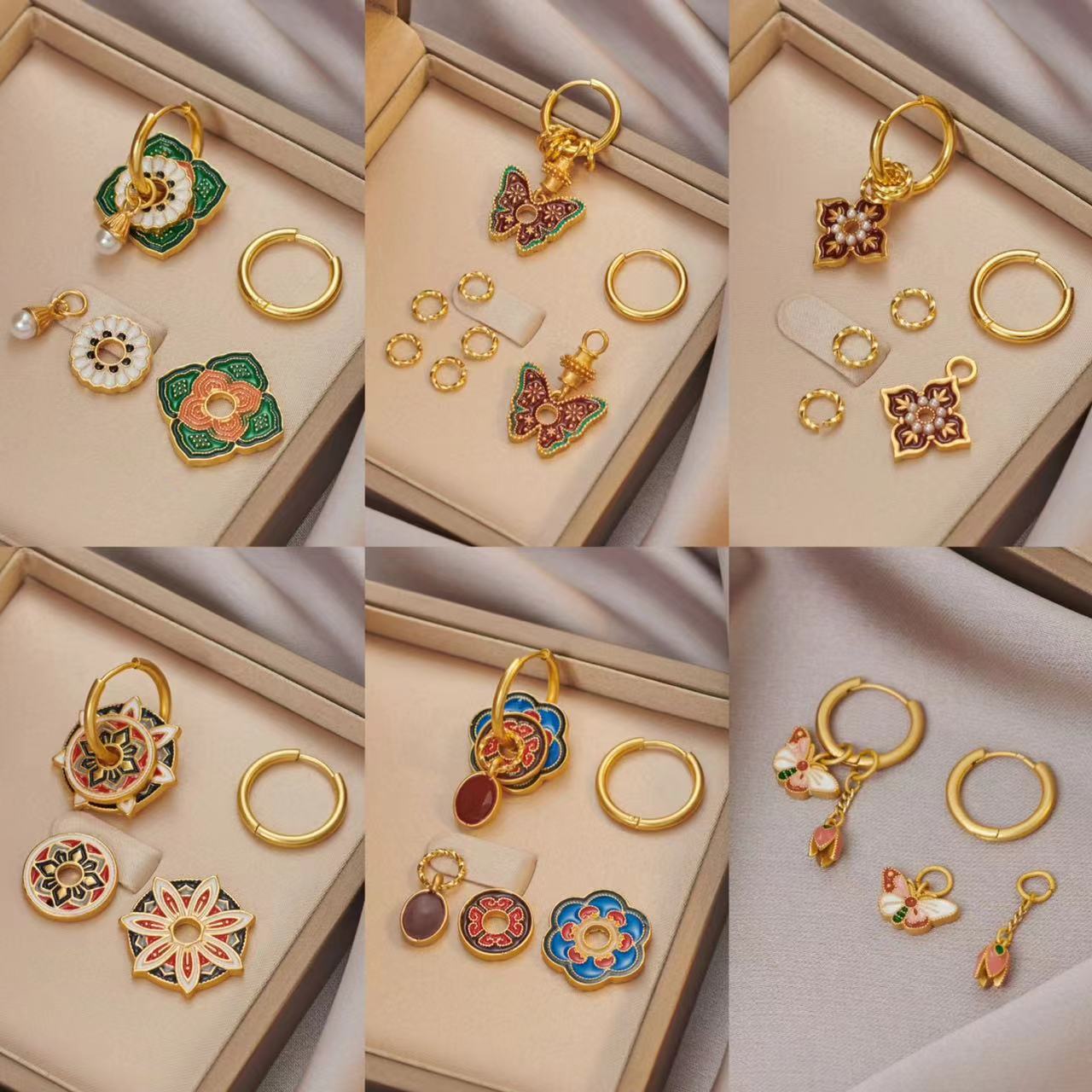 أقراط مينا صينية عتيقة مطلية ب - مراجعة Ethnic Fashion Way وسعره