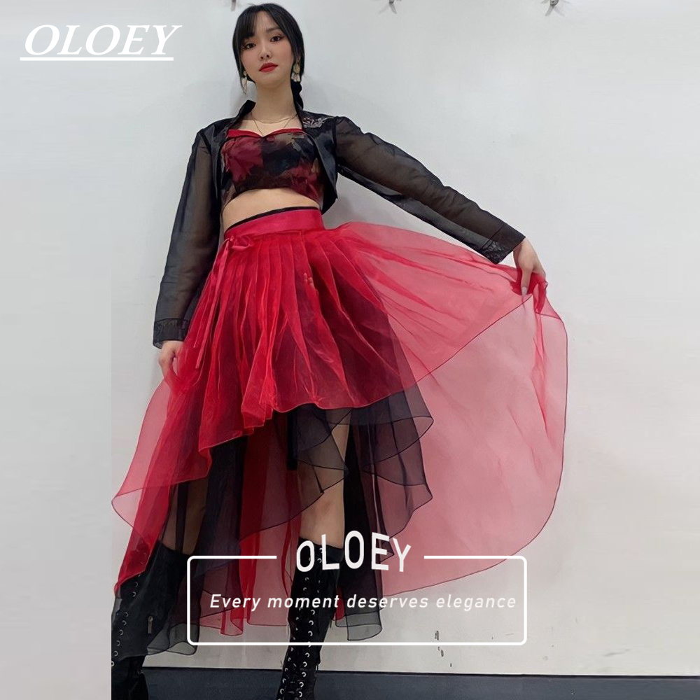 OLOEY طقم هانبوك حديث أحمر وأس - مراجعة Hanbok Modern Set وسعره